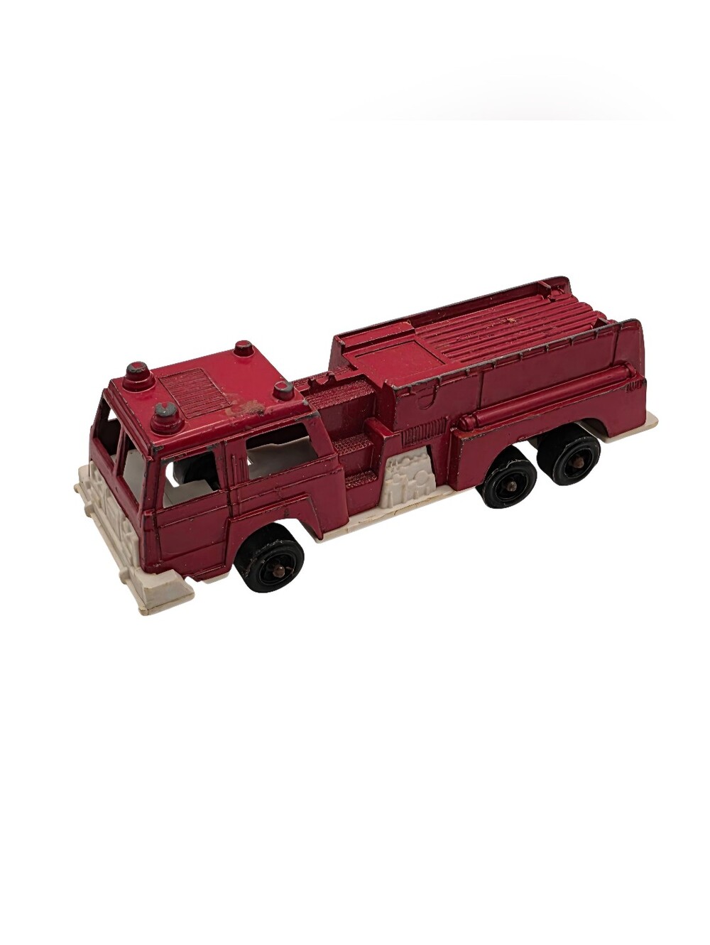 1970s VTG Red Die-cast Metal TootsieToy Firetruck- "Tiny Toughs","Little Toughs"